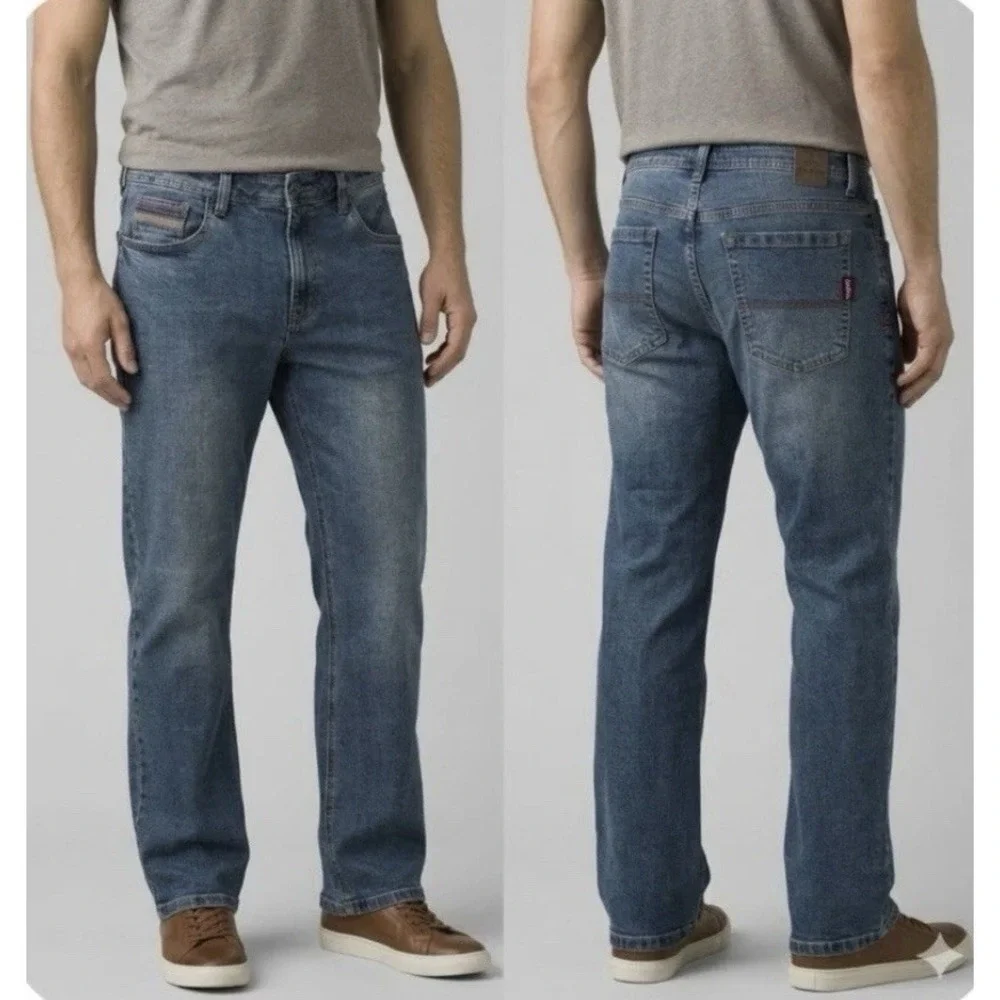 prAna Axiom Straight Leg Jeans Men's 30x32 Antique Stone Wash Stretch NWT